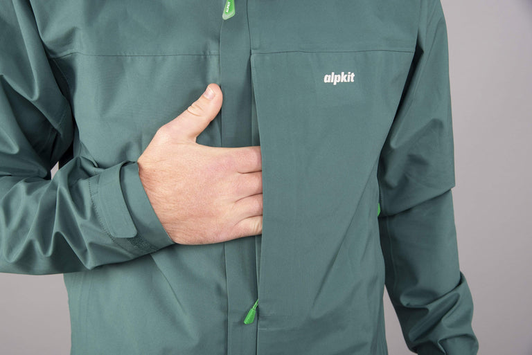 mens Alpkit fortitude waterproof jacket chest pocket