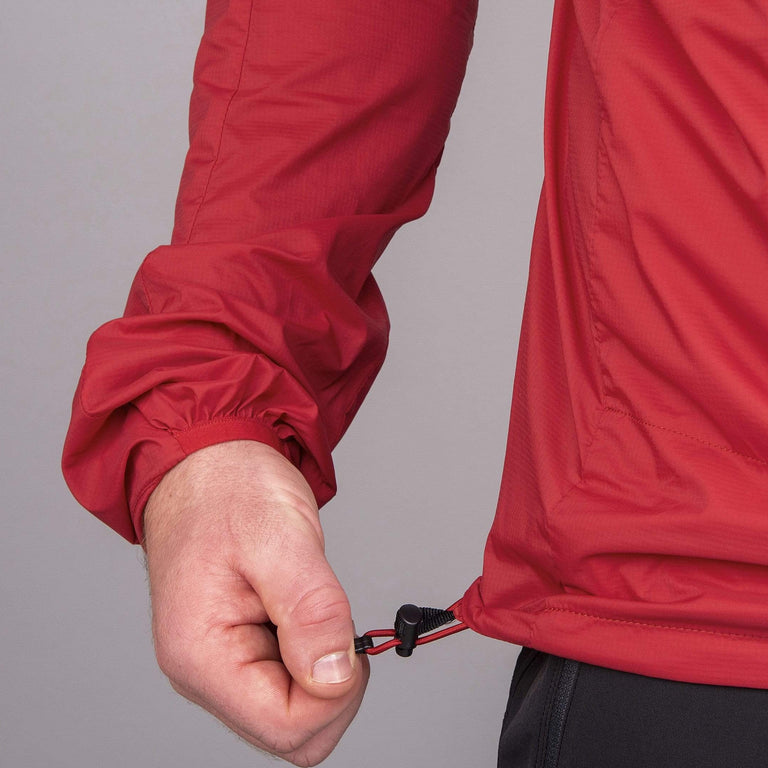 mens alpkit morphosis half zip jacket in chilli hem - closed