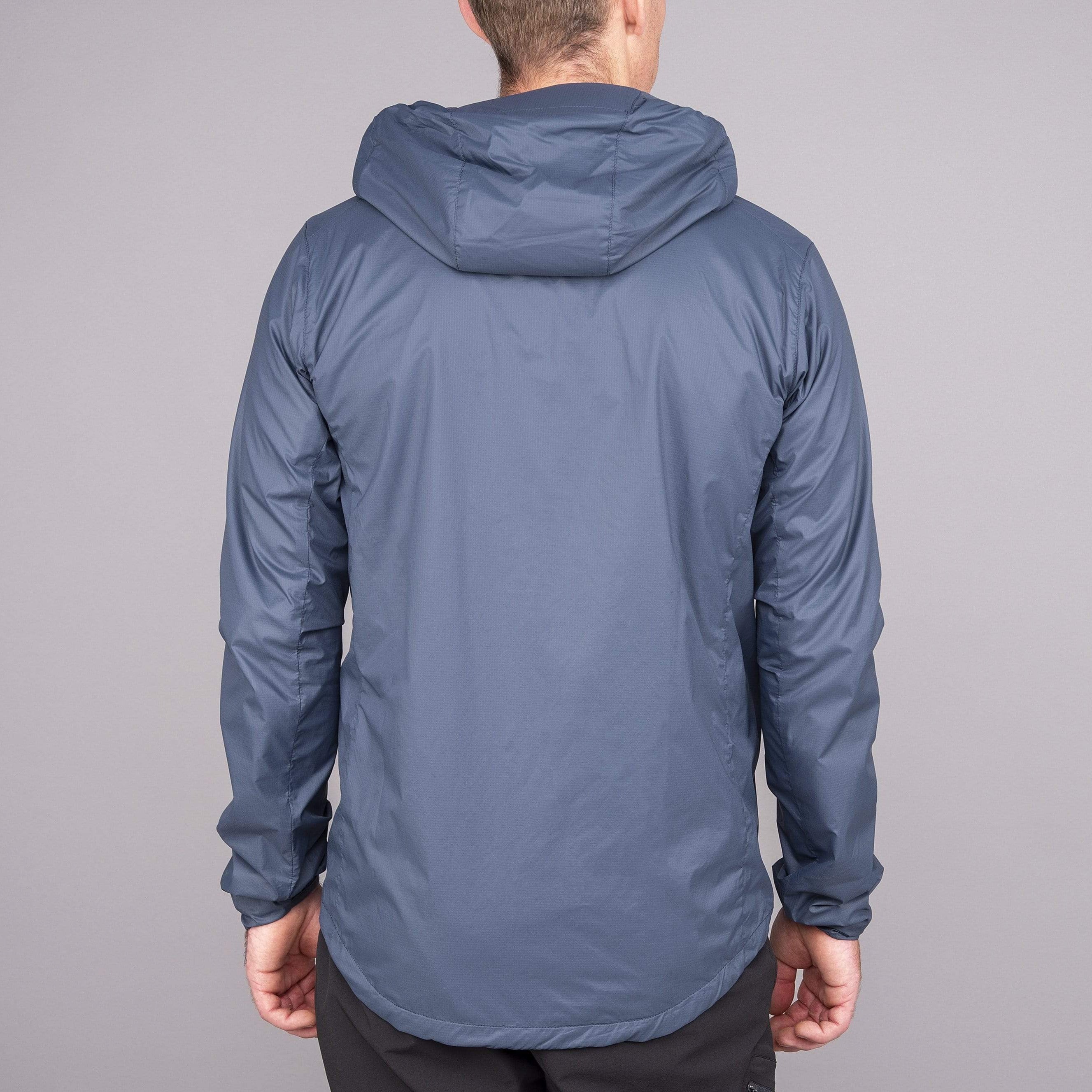 mens alpkit morphosis jacket in slate rear - closed