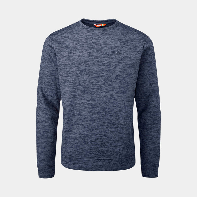 alpkit mens redpoint crew neck jumper in outer space - closed