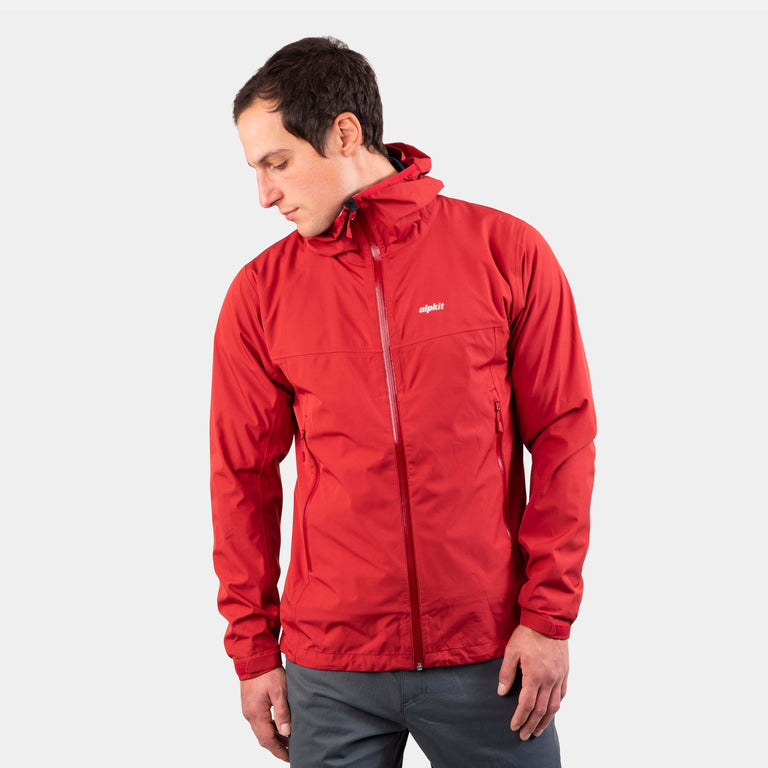 alpkit sigma mens waterproof jacket in chipotle red