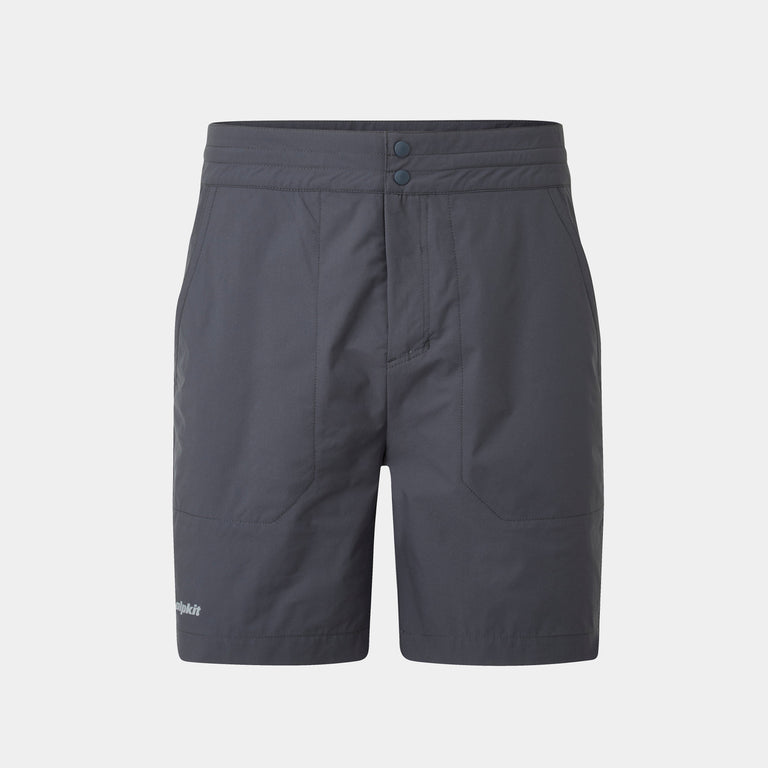 alpkit mens wind river shorts in tarmac grey - closed