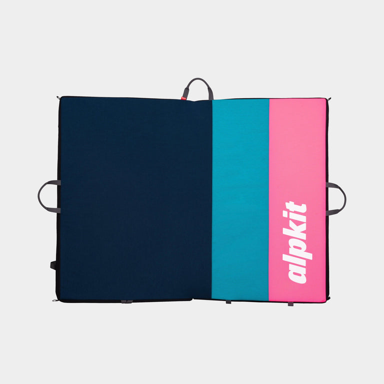 Alpkit Mujo hinged bouldering mat boulder pad in blue lagoon