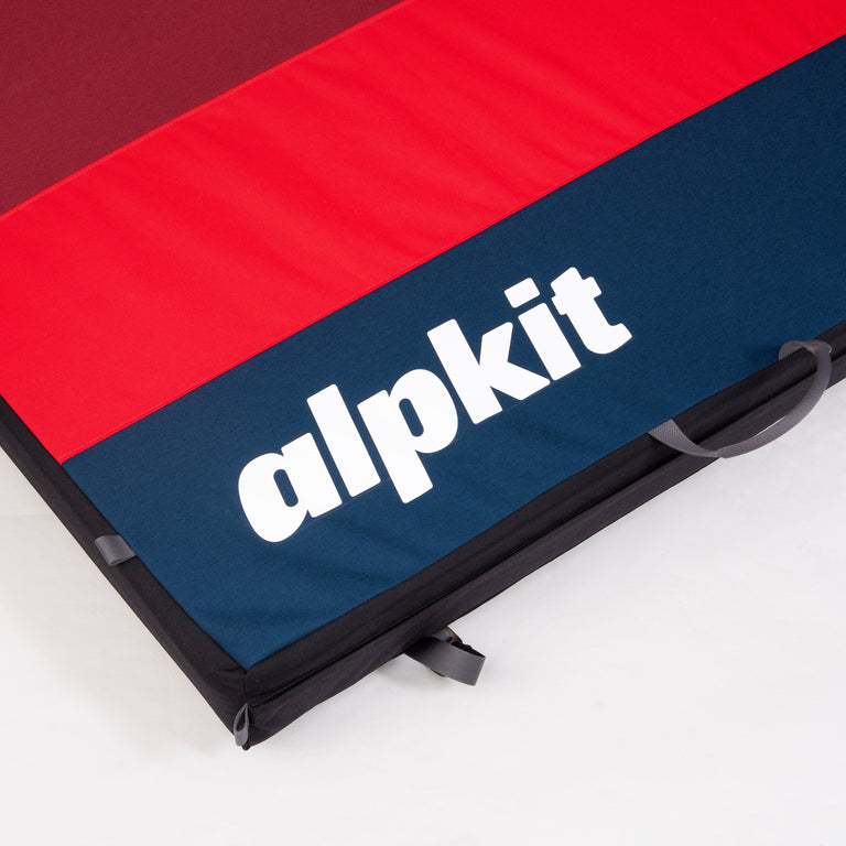 Alpkit Mujo hinged bouldering mat boulder pad printed logo