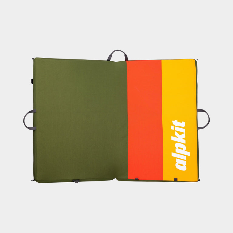 Alpkit Mujo hinged bouldering mat boulder pad in martini - closed