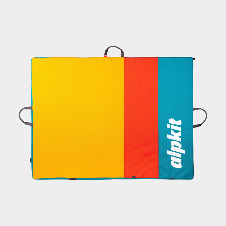 Alpkit Mujo hinged bouldering mat boulder pad in pina colada - closed