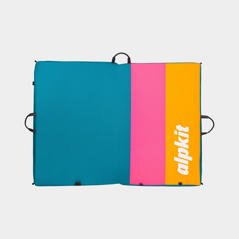 Alpkit Mujo hinged bouldering mat boulder pad in tequila sunrise - closed