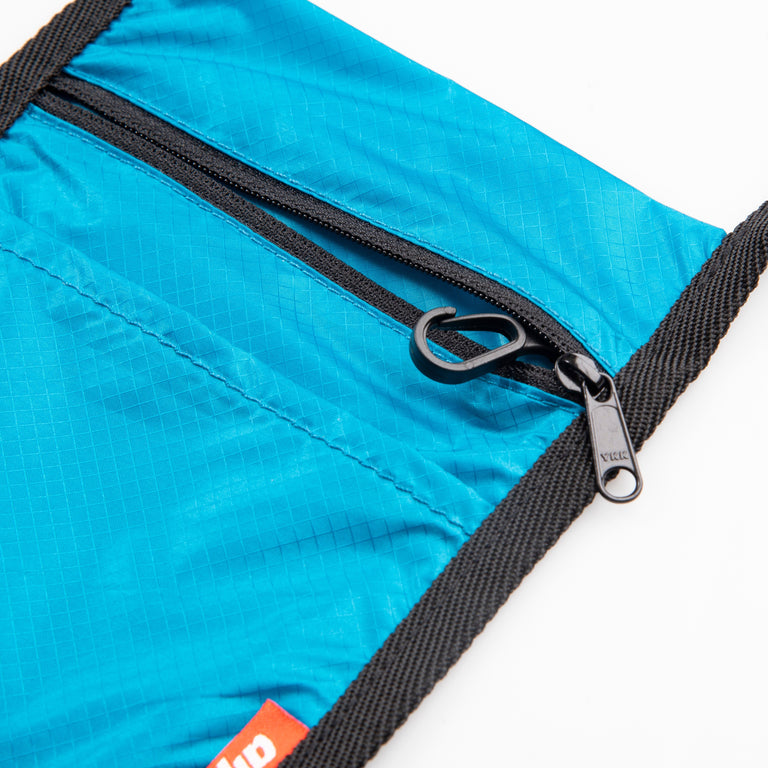 alpkit orbiter large travel bag accessory zip pouch in blue key clip