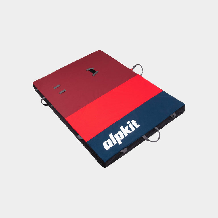 alpkit origin bouldering mat boulder pad in merlot - closed