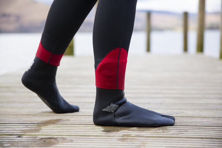 Alpkit silvertip insulated wild swimming socks side - action