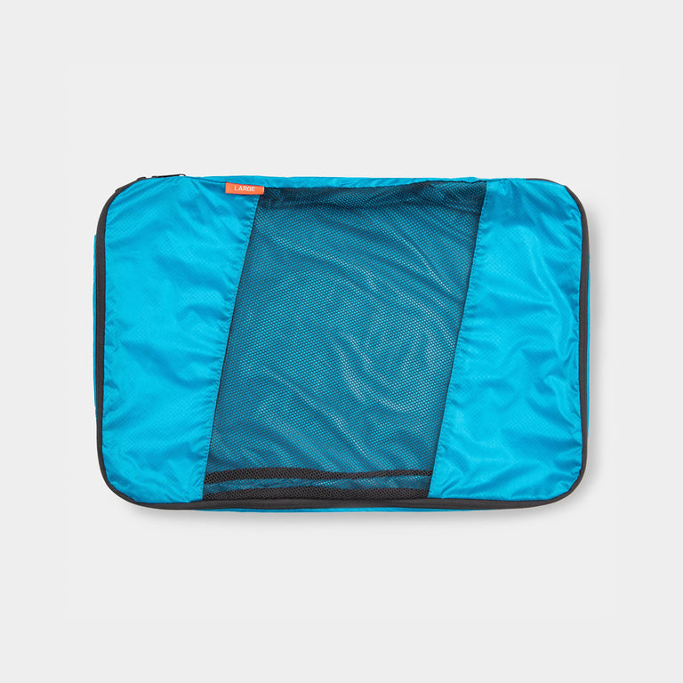 alpkit packing cube large in blue