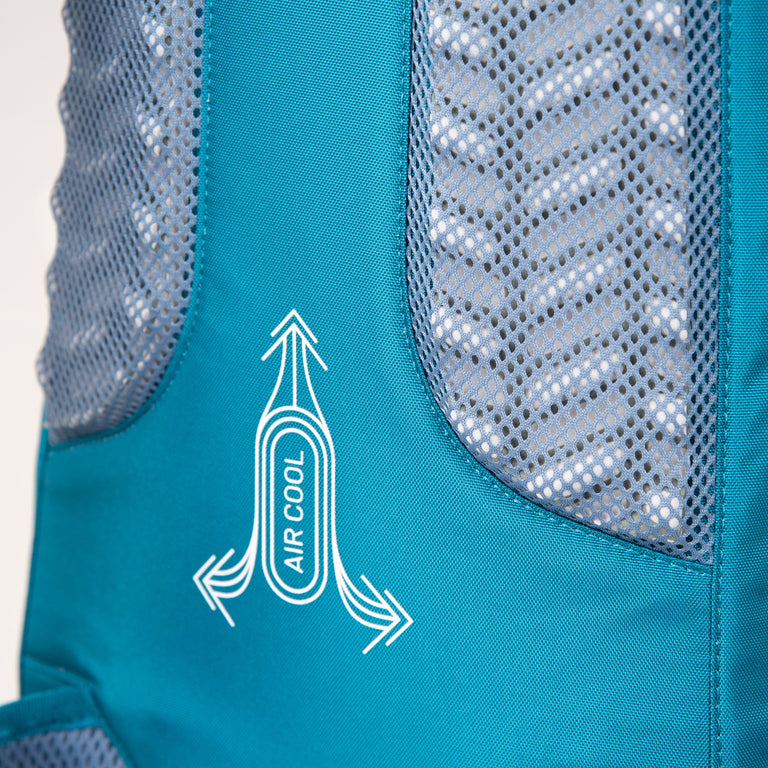 Alpkit presta 25l pack in teal blue back system - closed