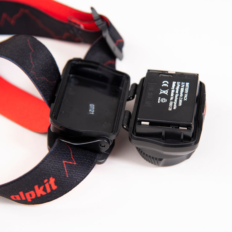 alpkit qark headtorch in black battery