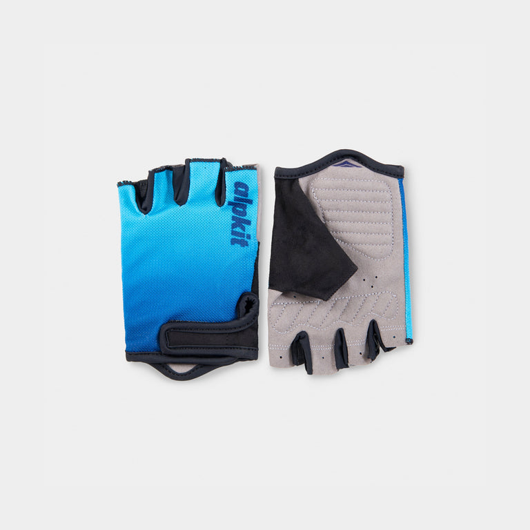 alpkit rhythm fingerless cycling glove in nemo blue