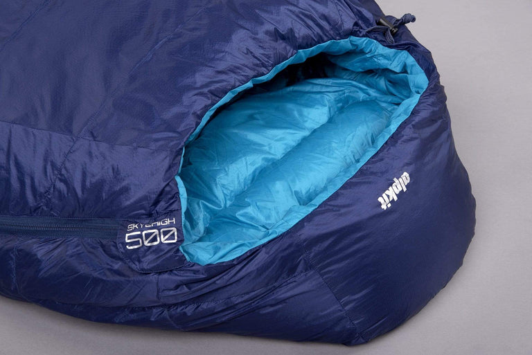 skyehigh 500 down sleeping bag in nemo hood