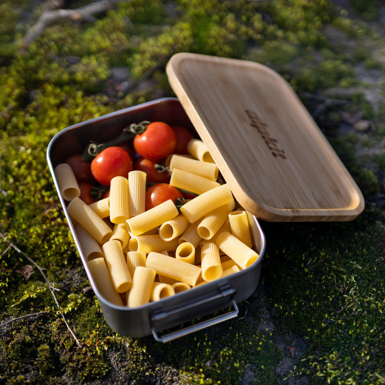 alpkit snap bamboo lid mes tin chopping board