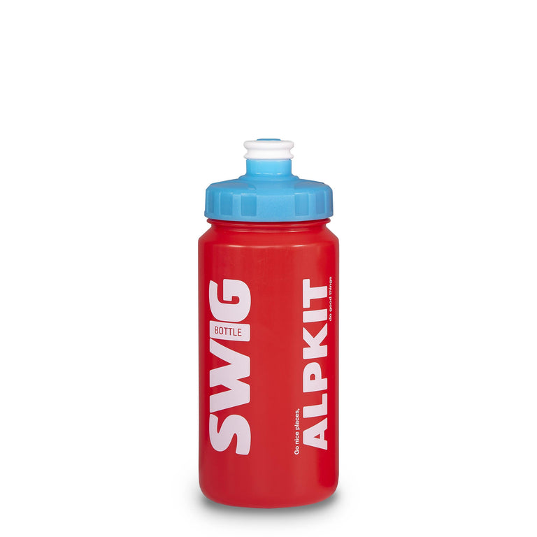 alpkit swig bottle in red 500ml - closed