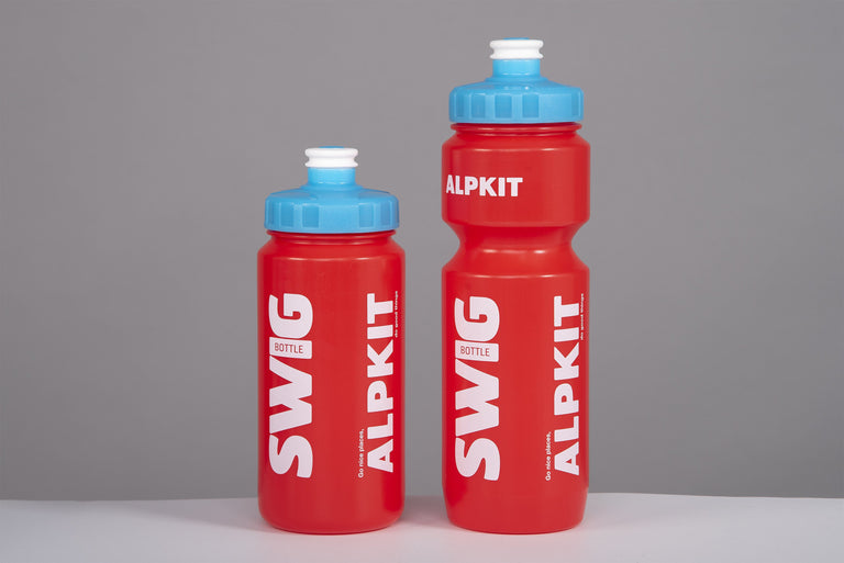 alpkit swig bottle in red 500ml and 750ml - closed