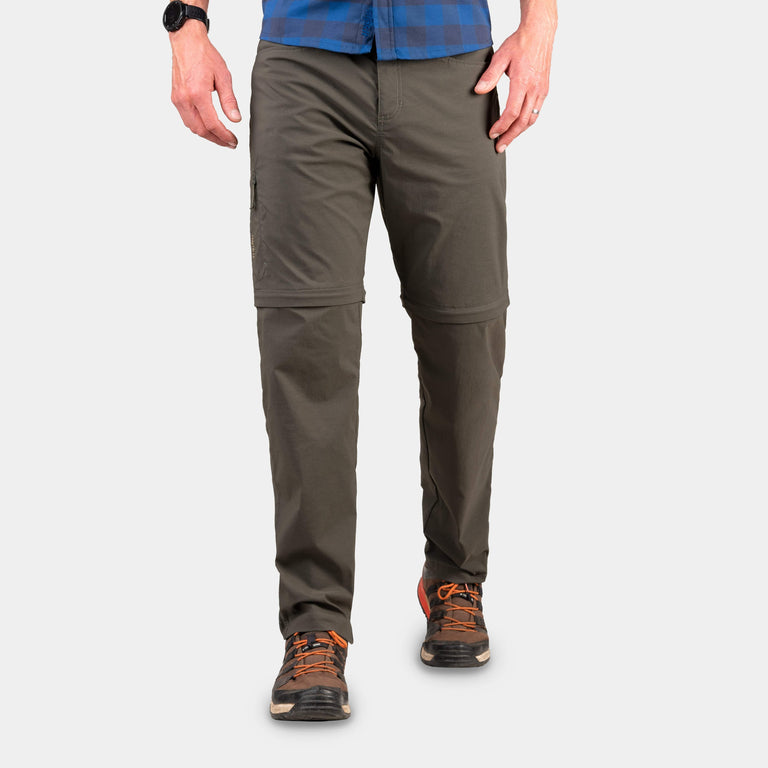 alpkit mens teleki zip off trousers in kelp green