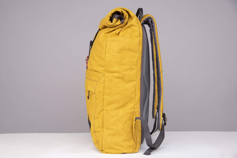 Alpkit tyrol wax cotton pack in mustard side - closed