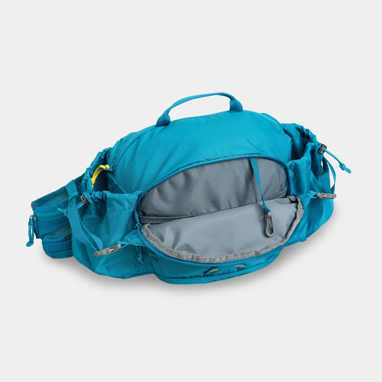 alpkit vora 6l bum bag hip pack in teal pocket