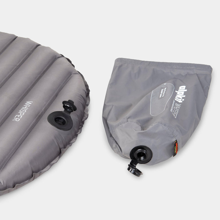 alpkit whisper sleeping mat in grey bag