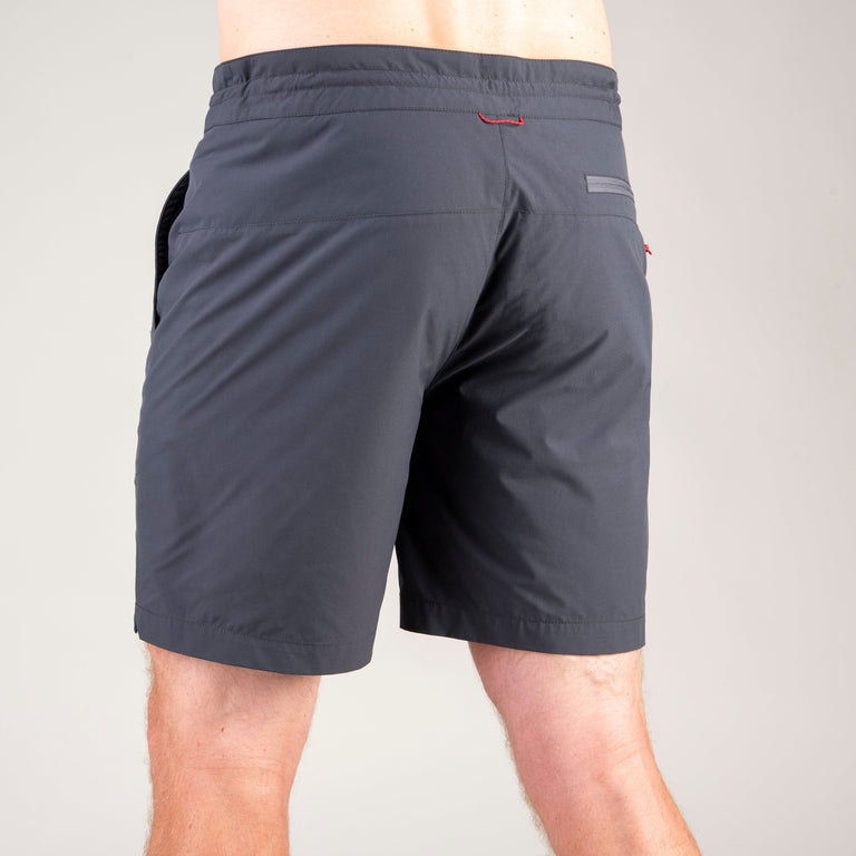 alpkit mens wind river shorts in tarmac grey back