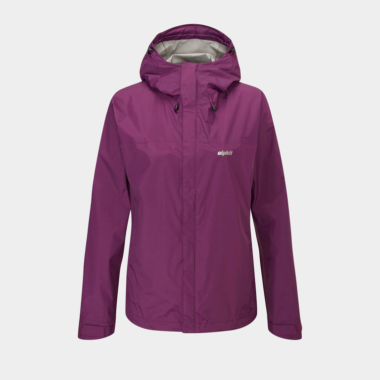 Alpkit women's Atalanta waterproof jacket in Cosmos purple - closed