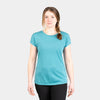 alpkit womens aztec short sleeve merino blend baselayer in halcyon green blue