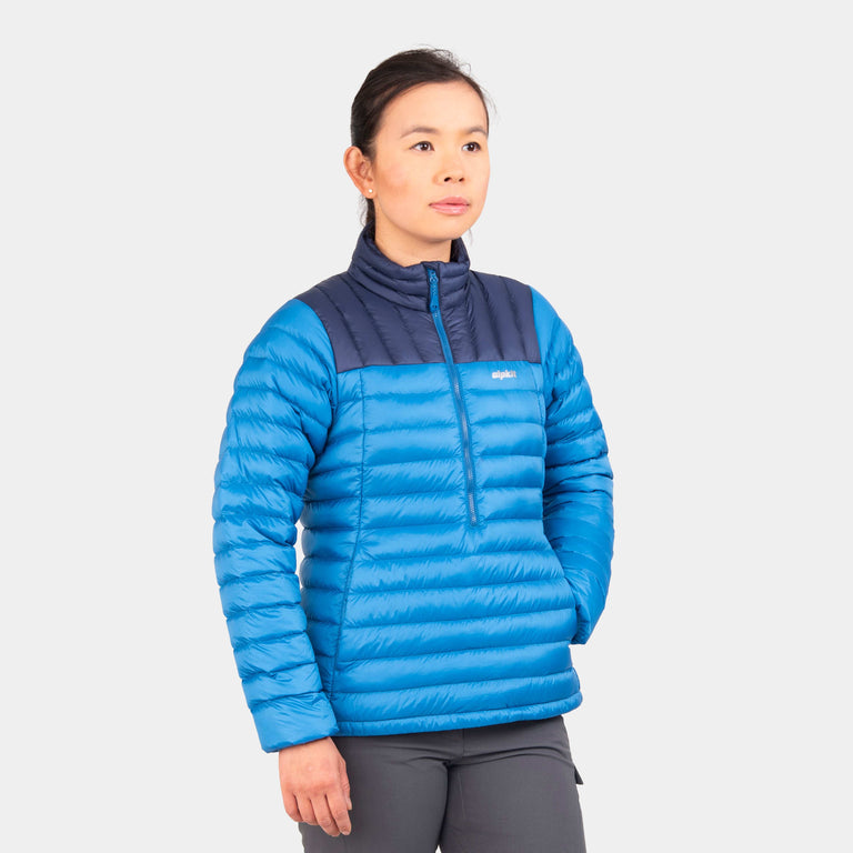 alpkit womens filoment smock in reef blue - closed