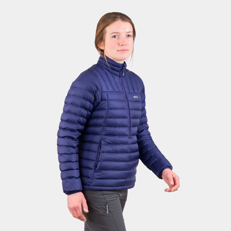 alpkit womens filoment smock in nightshade purple - closed