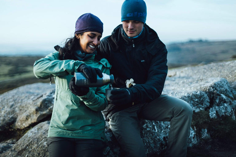womens Alpkit jura mountain smock in fern - action
