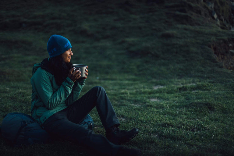 womens Alpkit jura mountain smock in fern - action
