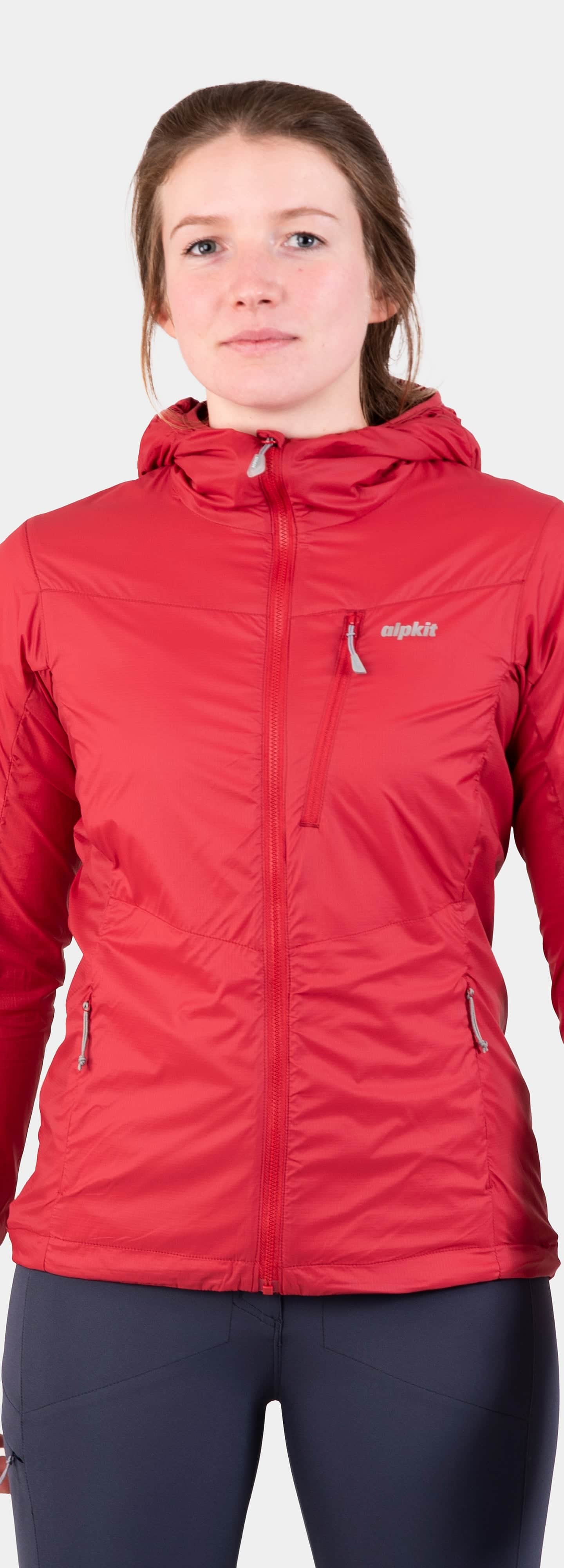 Alpkit women's Morphosis windproof jacket in nightshade purple - closed
