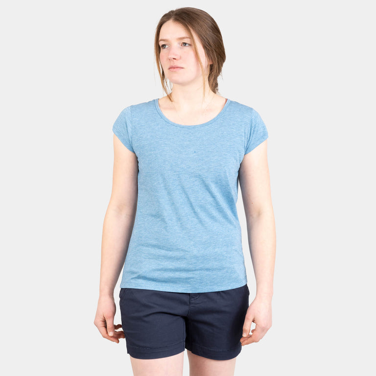 womens Alpkit picu tee in easy blue 