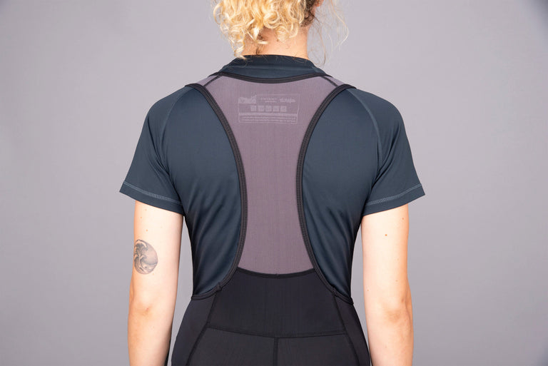 womens rhythm bib shorts rear bib