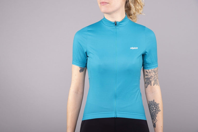 womens Alpkit rhythm elite cycling jersey in surf