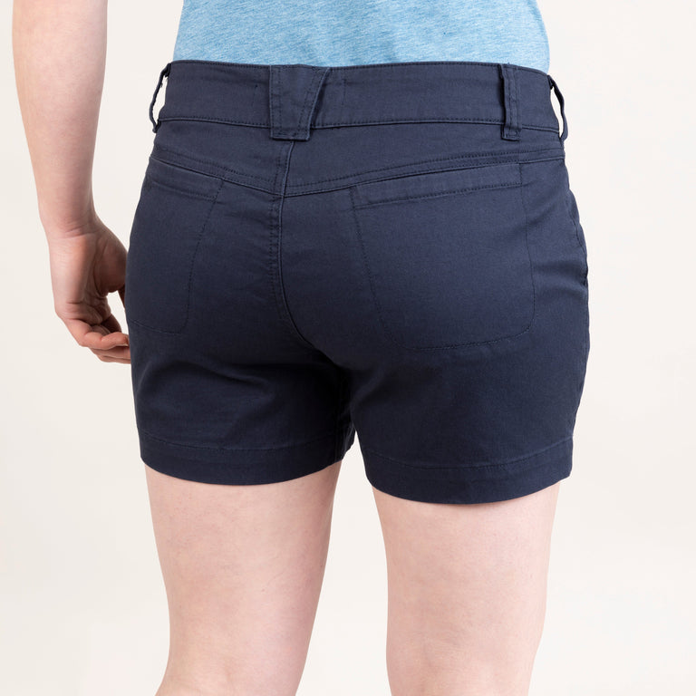 alpkit womens werk shorts in outer space blue back